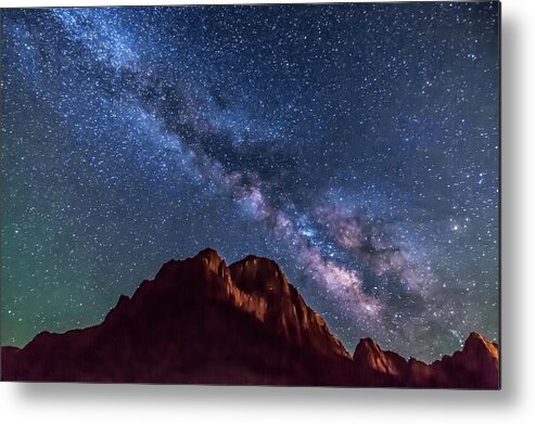 East Temple Metal Print featuring the photograph East Temple Milky Way 12 27 41 by Joe Kopp