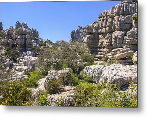 Andalusia Metal Print featuring the photograph El Torcal de Antequera rocks by Patricia Hofmeester