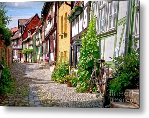 Quedlinburg Metal Print featuring the photograph German old village Quedlinburg #2 by Heiko Koehrer-Wagner