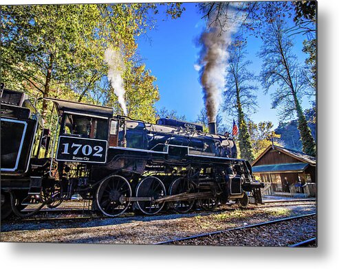 Great Smoky Mountains Metal Print featuring the photograph Great Smoky Mountains Rail Road Autumn Season Excursion #1 by Alex Grichenko