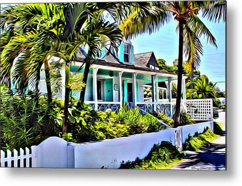 Color Metal Print featuring the digital art Harbour Island Home by Anthony C Chen