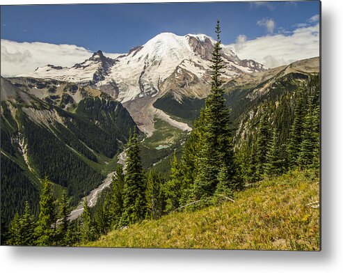 Mount Rainier Metal Print featuring the photograph Holding Back the Clouds #1 by Doug Scrima