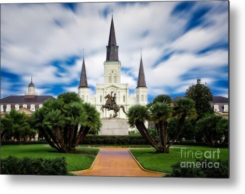 Nola Metal Print featuring the photograph Jackson Square New Orleans #1 by Jarrod Erbe