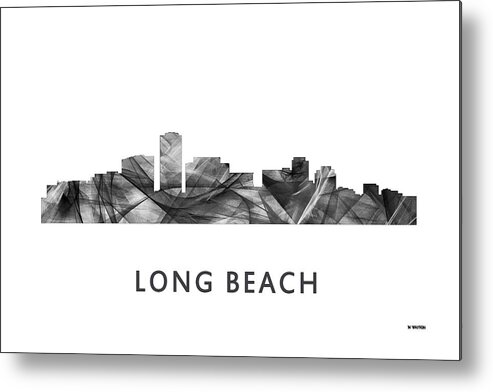 Long Beach California Skyline Metal Print featuring the digital art Long Beach California Skyline #1 by Marlene Watson