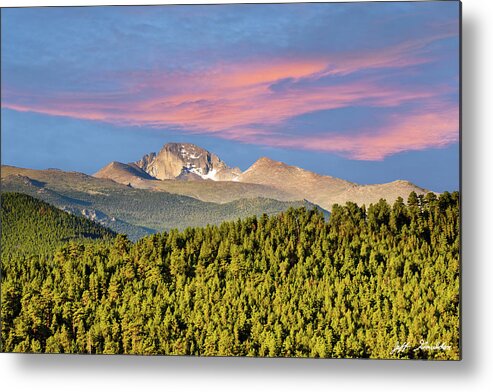 Beauty In Nature Metal Print featuring the photograph Longs Peak at Sunrise by Jeff Goulden