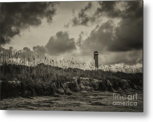 Sullivan's Island Lighthouse Metal Print featuring the photograph Low Water Mark #1 by Dale Powell