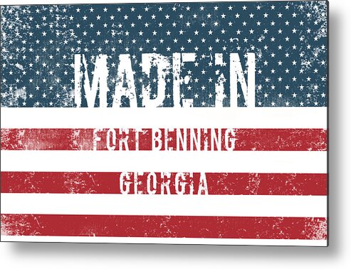 Fort Benning Metal Print featuring the digital art Made in Fort Benning, Georgia #1 by Tinto Designs