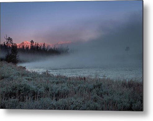 Fog Metal Print featuring the photograph Morning on the Madison River by Jen Manganello