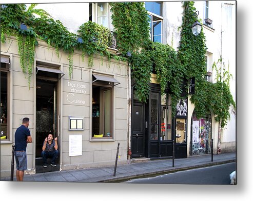 Europe Metal Print featuring the digital art Marais Paris Street Scenes #1 by Carol Ailles