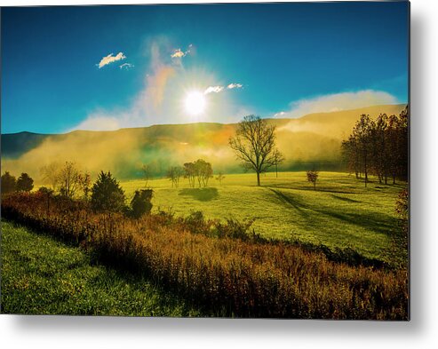 Rural Metal Print featuring the photograph Mist Rising #1 by Steven Ainsworth