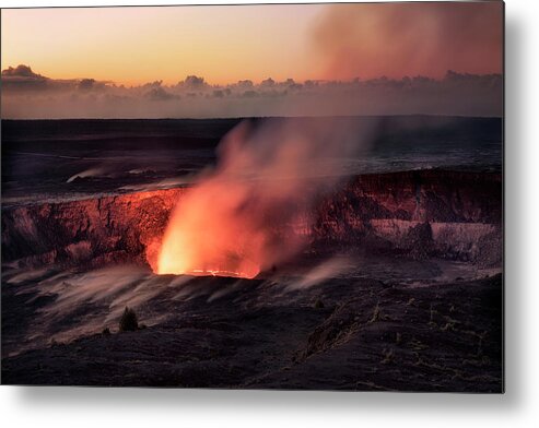 Halemaumau Crater Metal Print featuring the photograph Morning Eruption by Nicki Frates
