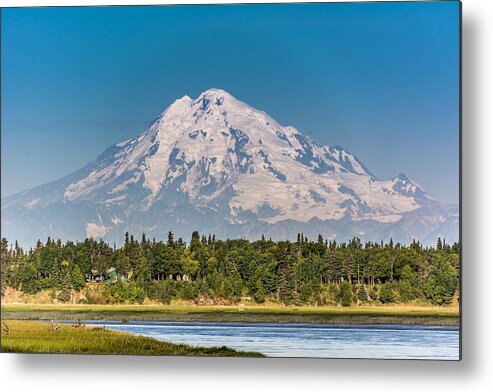 Mt. Redoubt Metal Print featuring the photograph Mt. Redoubt #1 by Claudia Abbott