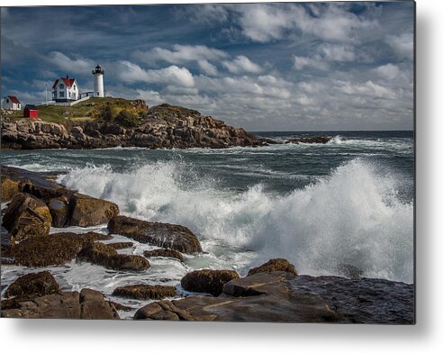 2015 Metal Print featuring the photograph Nubble Light #1 by Fred LeBlanc