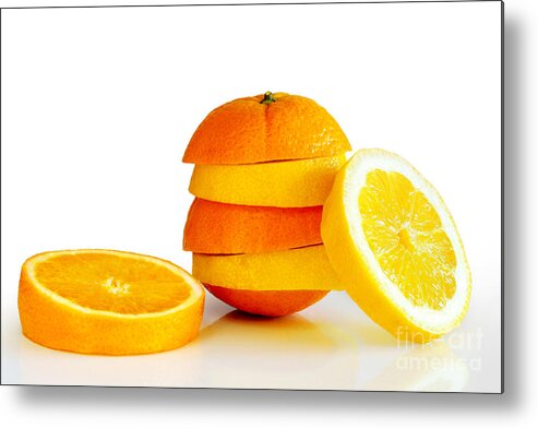 Background Metal Print featuring the photograph Oranje Lemon #1 by Carlos Caetano