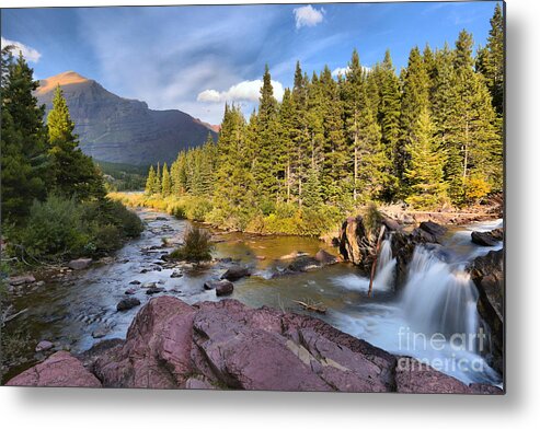 Red Rock Falls Metal Print featuring the photograph Red Rock Falls Landscape #1 by Adam Jewell