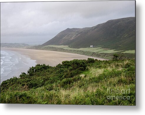 Sunset Metal Print featuring the photograph Rhossili Bay, South Wales by Perry Rodriguez