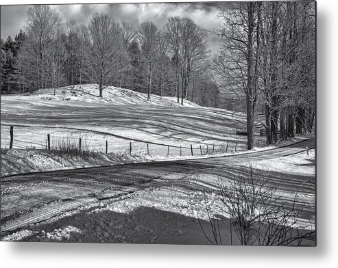 Vermont Winter Metal Print featuring the photograph Snow And Shadows by Tom Singleton
