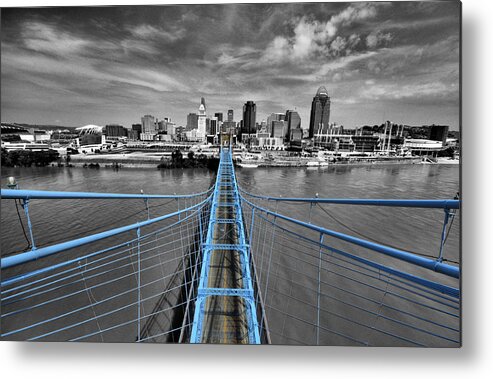 Roebling Bridge Metal Print featuring the photograph South Tower - Selective Color by Russell Todd