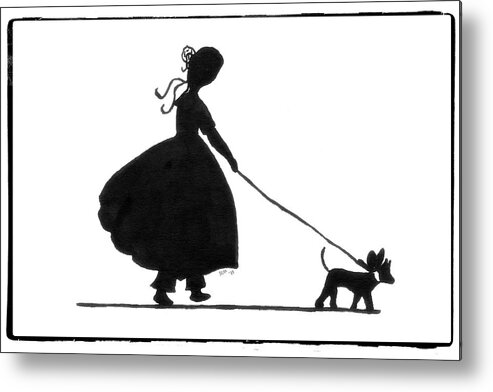 Vintage Metal Print featuring the drawing Strolling Along #1 by Patricia Montgomery