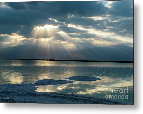 Sunrise Metal Print featuring the photograph Sunrise at the Dead Sea #1 by Arik Baltinester