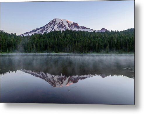 Sunrise Metal Print featuring the digital art The Reflection Lake by Michael Lee