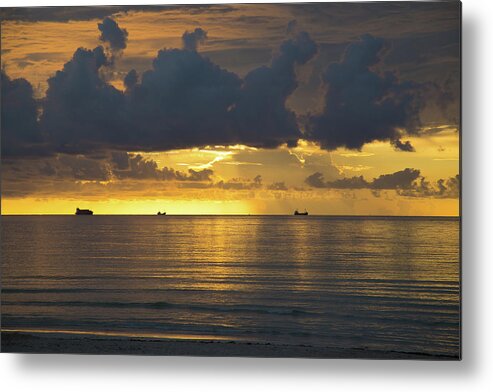 Sunrise Metal Print featuring the photograph Sunrise Miami Beach #1 by Dart Humeston