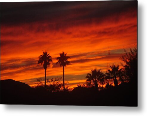 Sky Metal Print featuring the photograph Sunrise Over Palm Desert #1 by Jay Milo