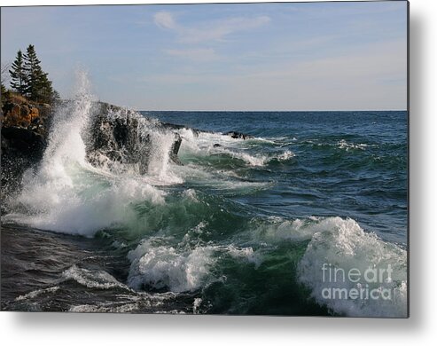 Lake Superior Metal Print featuring the photograph Superior Waves #1 by Sandra Updyke