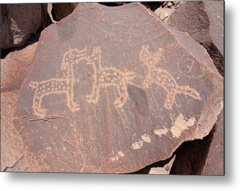 Outdoors Metal Print featuring the photograph Toro Muerto Petroglyph 42 #1 by Aidan Moran
