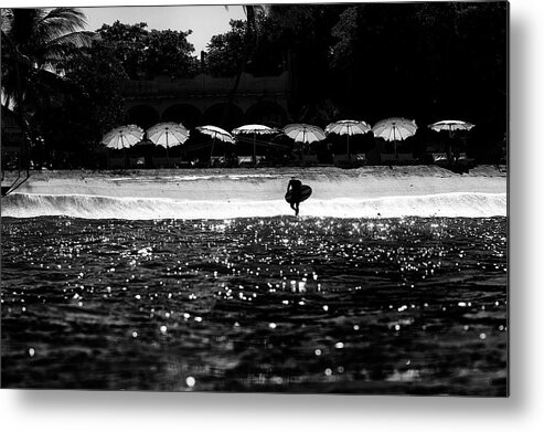 Surfing Metal Print featuring the photograph Umbrellas #1 by Nik West