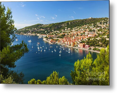 French Metal Print featuring the photograph Villefranche-sur-Mer and Cap de Nice on French Riviera 2 by Elena Elisseeva