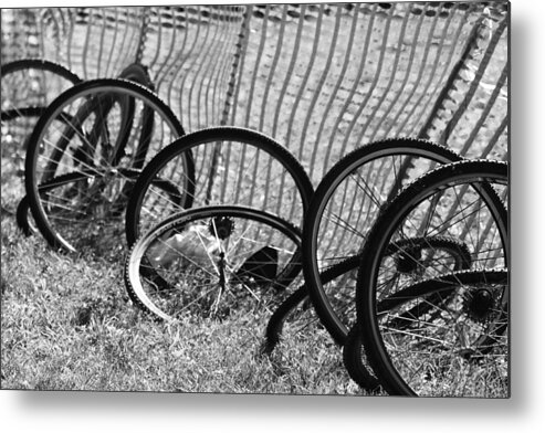 Wheel Metal Print featuring the photograph Waiting for a Ride #1 by Lauri Novak