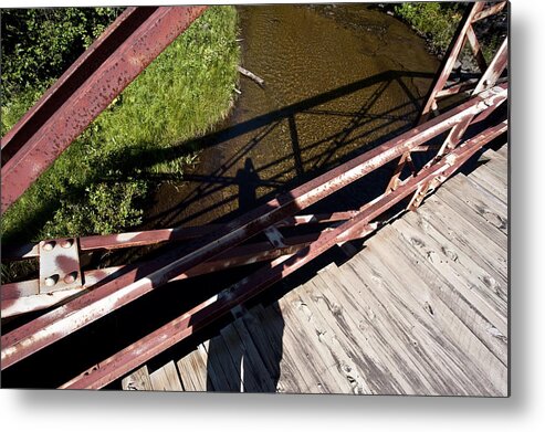 Bridge Metal Print featuring the photograph Water Under The Bridge Shadow #1 by Steven Dunn