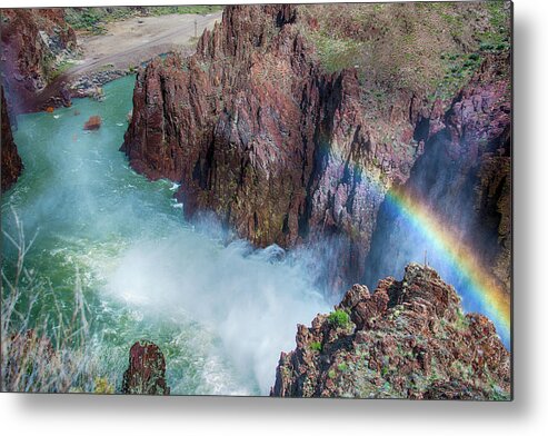 Oregon Metal Print featuring the photograph 10883 Rainbow Over Owyhee by Pamela Williams