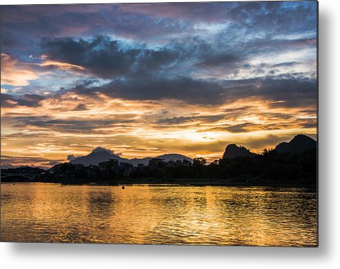 River Metal Print featuring the photograph Sunrise scenery in the morning #11 by Carl Ning