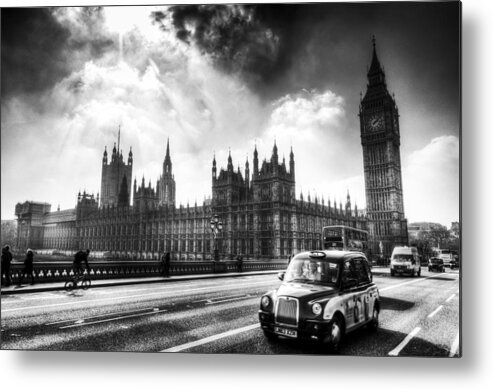 Westminster Metal Print featuring the photograph Westminster Bridge London #14 by David Pyatt