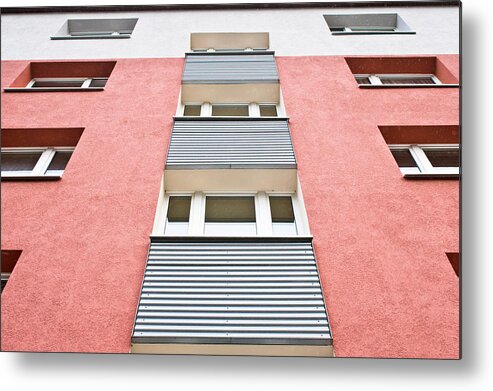Accommodation Metal Print featuring the photograph Apartment building #12 by Tom Gowanlock