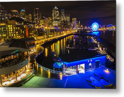 Seattle Metal Print featuring the photograph 12th Man On The Seattle Waterfront by Matt McDonald