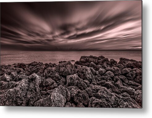 Naples Metal Print featuring the photograph Sunst over the Ocean by Peter Lakomy