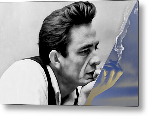Johnny Cash Metal Print featuring the mixed media Johnny Cash Collection #21 by Marvin Blaine