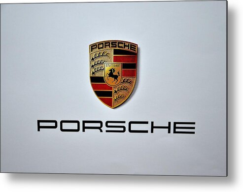Porsche Logo Metal Print featuring the digital art Porsche Logo by Max Dedrick