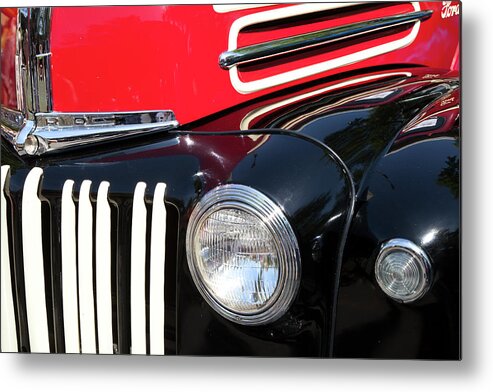 Ford Metal Print featuring the photograph 1947 Vintage Ford Pickup Truck by Theresa Tahara