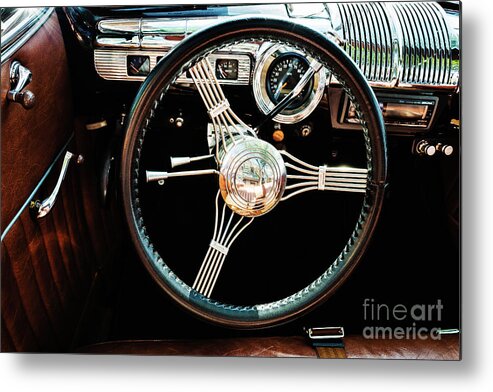 1950 Metal Print featuring the photograph 1950 Plymouth Coupe Dashboard by M G Whittingham