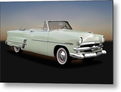 Frank J Benz Metal Print featuring the photograph 1953 Ford Customline Sunliner 2 Door Convertible  -  1953fordcustomlinecv170651 by Frank J Benz