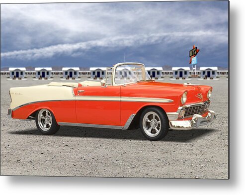 1956 Chevy Metal Print featuring the photograph 1956 Chevrolet Belair Convertible by Mike McGlothlen