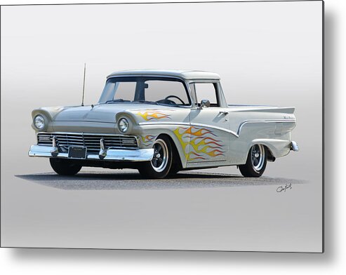 Auto Metal Print featuring the photograph 1957 Ford 'Custom' Ranchero by Dave Koontz
