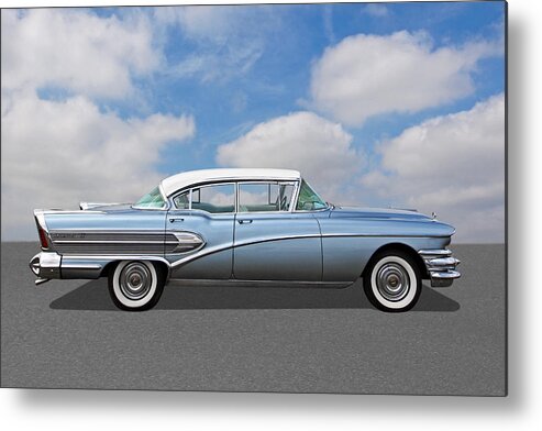1958 Buick Metal Print featuring the photograph 1958 Buick Roadmaster 75 by Gill Billington