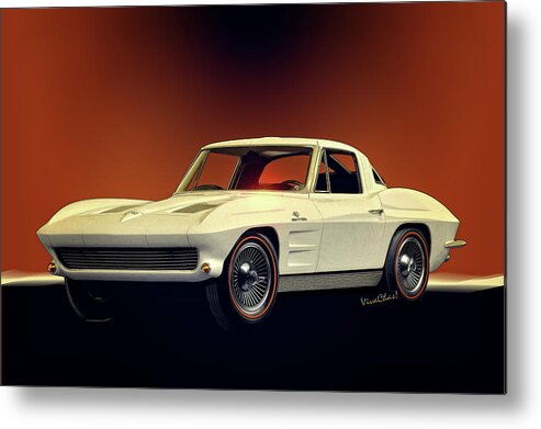 1963 Metal Print featuring the photograph 1963 Corvette 2nd Generation by Chas Sinklier