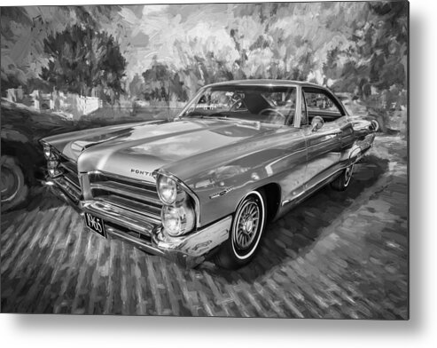 1965 Pontiac Metal Print featuring the photograph 1965 Pontiac Catalina Coupe Painted BW by Rich Franco