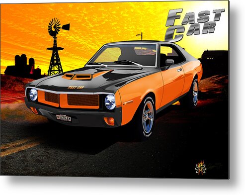 1970 Metal Print featuring the digital art 1970 Javelin by Doug Schramm